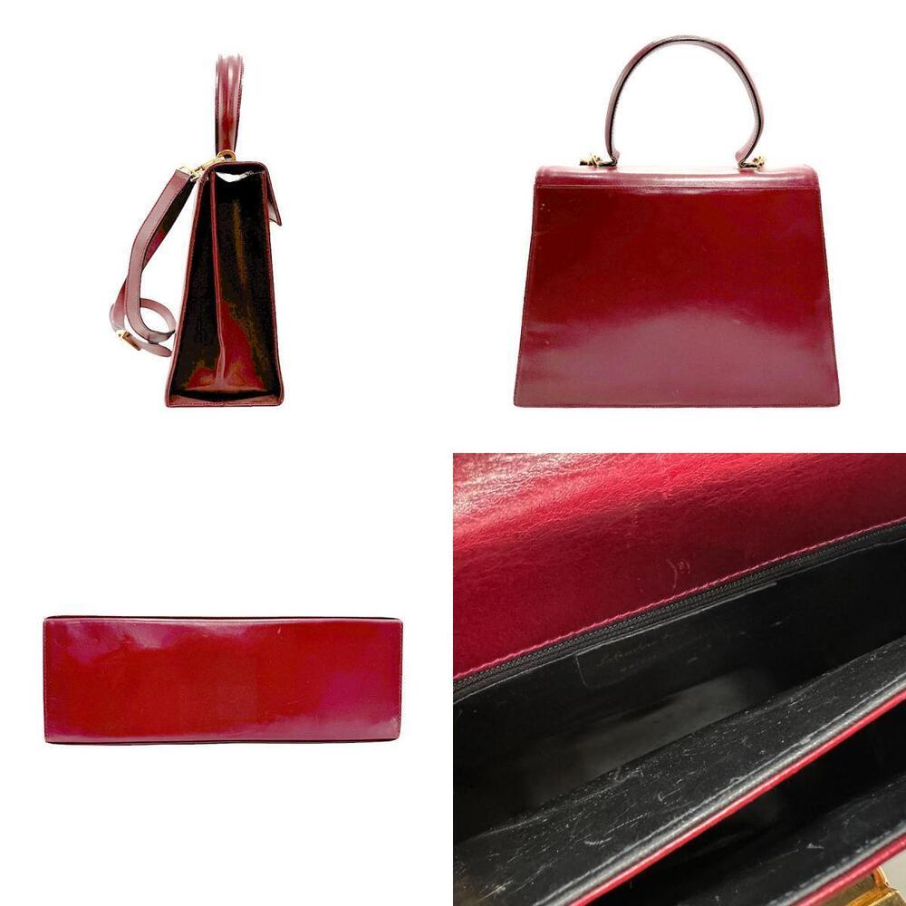 Salvatore Ferragamo Shoulder Bag wine 2way Gancini red leather Red